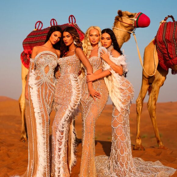 Vlora & Kaltrina Couture Beaded Evening Gown - Picture 2 of 3